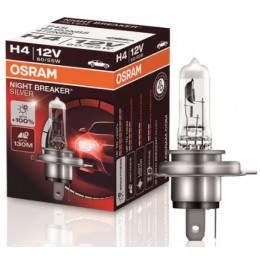 H4 OSRAM NIGHT BREAKER SILVER +100% BOX 64193NBS auto spuldze 12V H4 60/55W halogēna lampa